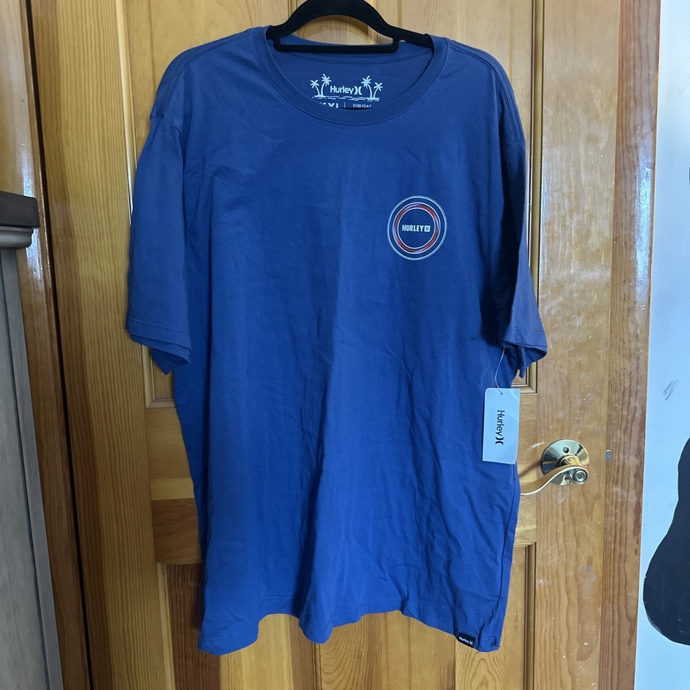 Hurley Everyday Tee Mens XXL Blue TShirt Short Sleeve Graphic Logo NWT